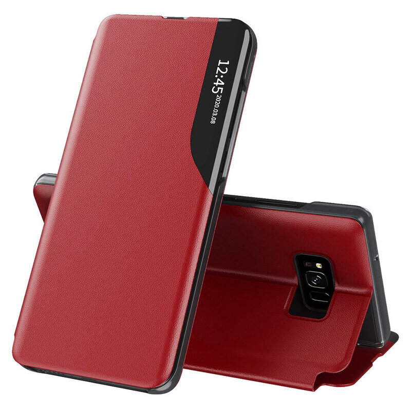 Husa Samsung Galaxy S8+, Galaxy S8 Plus Eco Leather View Flip Tip Carte - Rosu