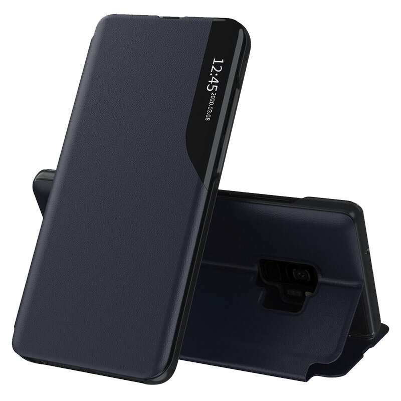 Husa Samsung Galaxy S9 Eco Leather View Flip Tip Carte - Albastru