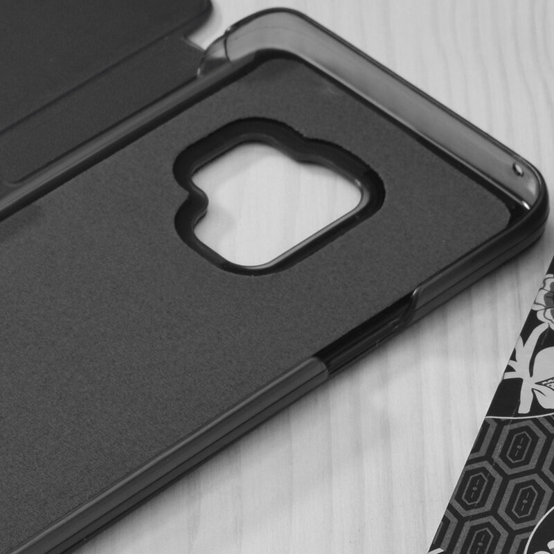 Husa Samsung Galaxy S9 Eco Leather View flip tip carte, negru