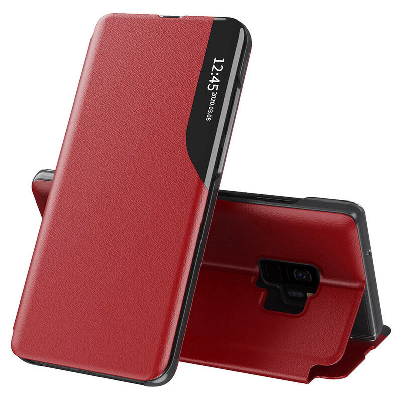Husa Samsung Galaxy S9 Eco Leather View Flip Tip Carte - Rosu