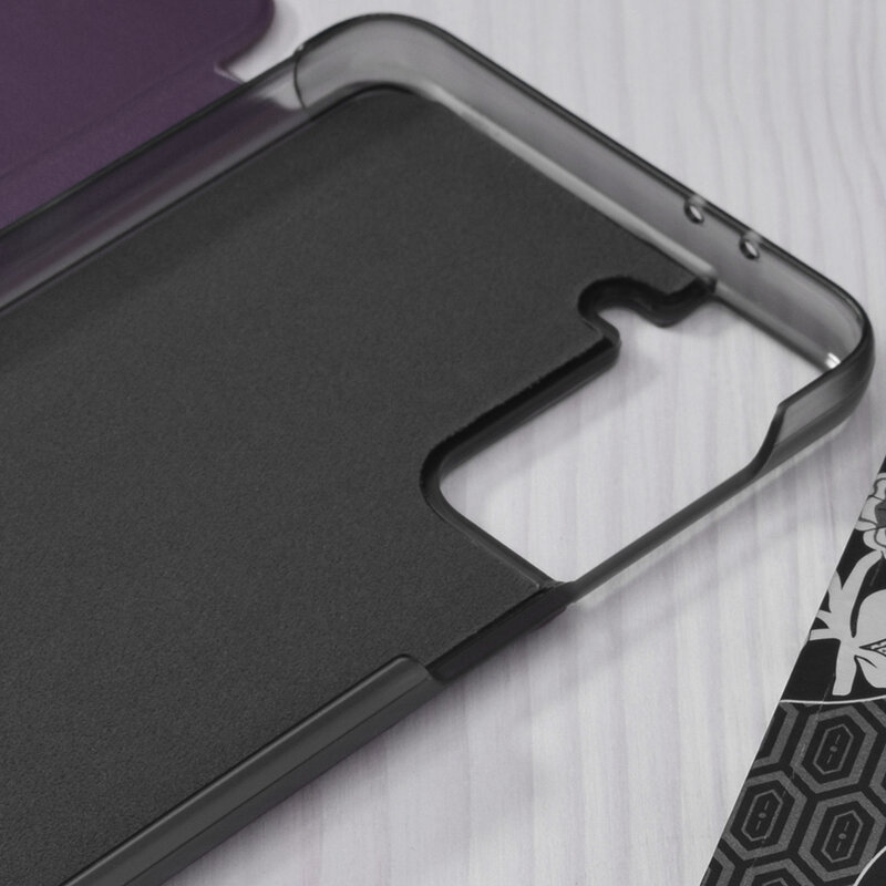 Husa Samsung Galaxy S21 5G Eco Leather View Flip Tip Carte - Mov
