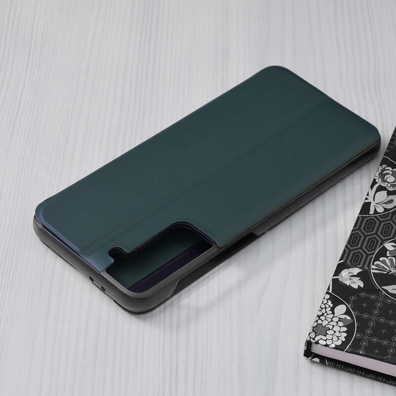 Husa Samsung Galaxy S21 Plus 5G Eco Leather View Flip Tip Carte - Verde