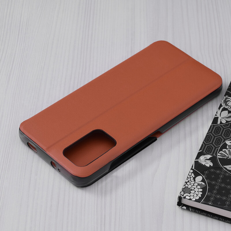 Husa Xiaomi Poco M3 Eco Leather View Flip Tip Carte - Portocaliu