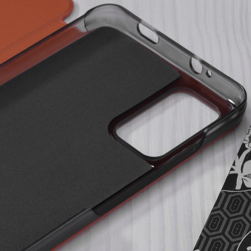 Husa Xiaomi Poco M3 Eco Leather View Flip Tip Carte - Portocaliu