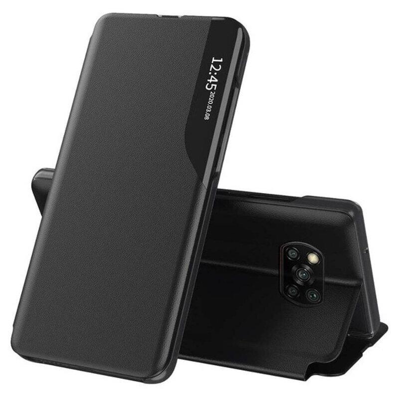Husa Xiaomi Poco X3 Eco Leather View Flip Tip Carte - Negru