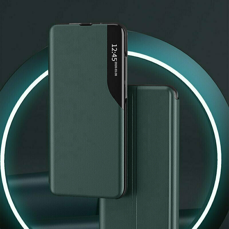 Husa Xiaomi Poco X3 Eco Leather View flip tip carte, verde