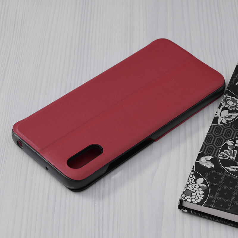 Husa Xiaomi Redmi 9A Eco Leather View Flip Tip Carte - Rosu