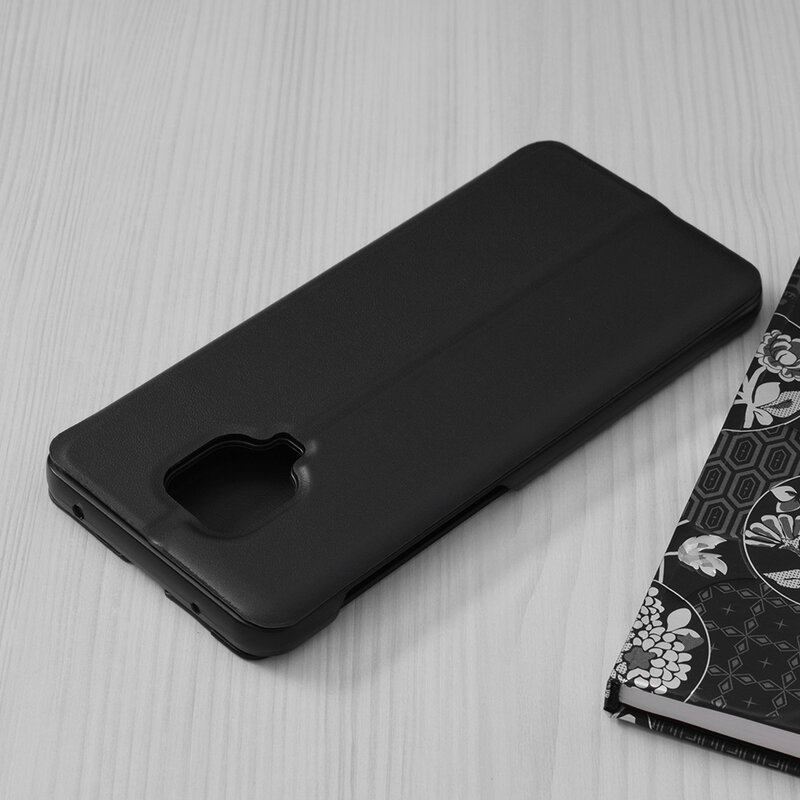 Husa Xiaomi Redmi Note 9S Eco Leather View Flip Tip Carte - Negru