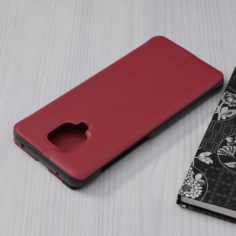 Husa Xiaomi Redmi Note 9S Eco Leather View Flip Tip Carte - Rosu