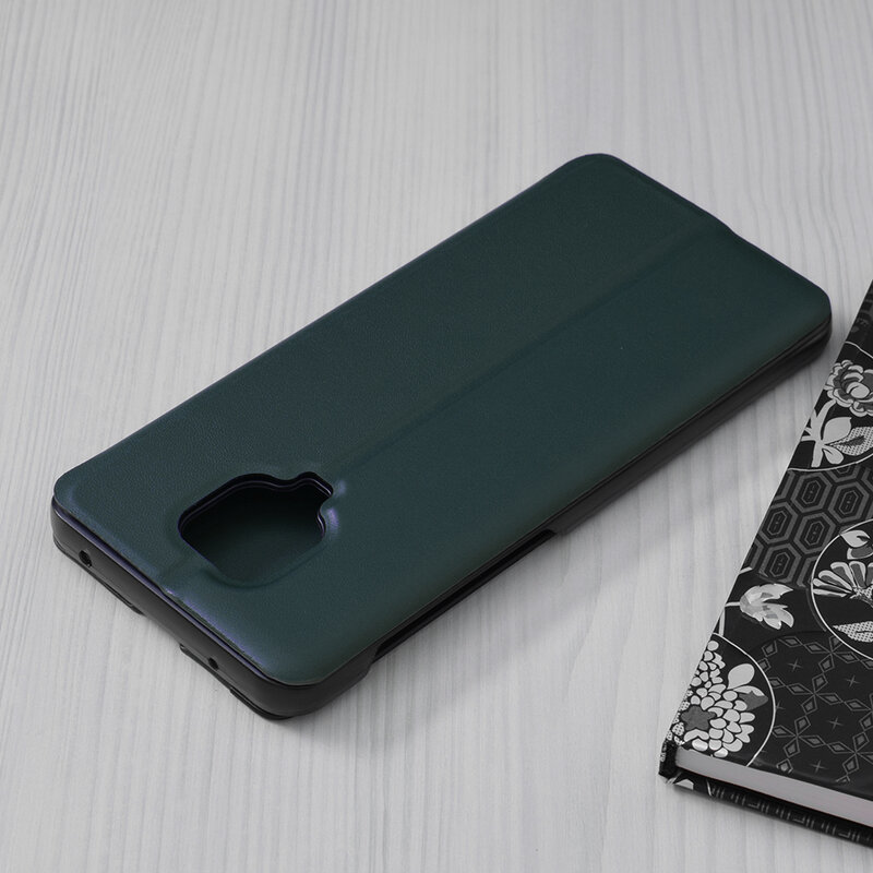 Husa Xiaomi Redmi Note 9S Eco Leather View Flip Tip Carte - Verde