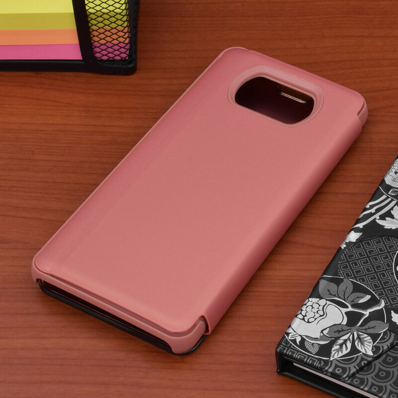 Husa Xiaomi Poco X3 Pro Flip Standing Cover, roz