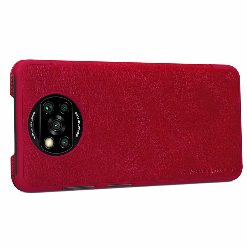 Husa Xiaomi Poco X3 Pro Nillkin QIN Leather, rosu