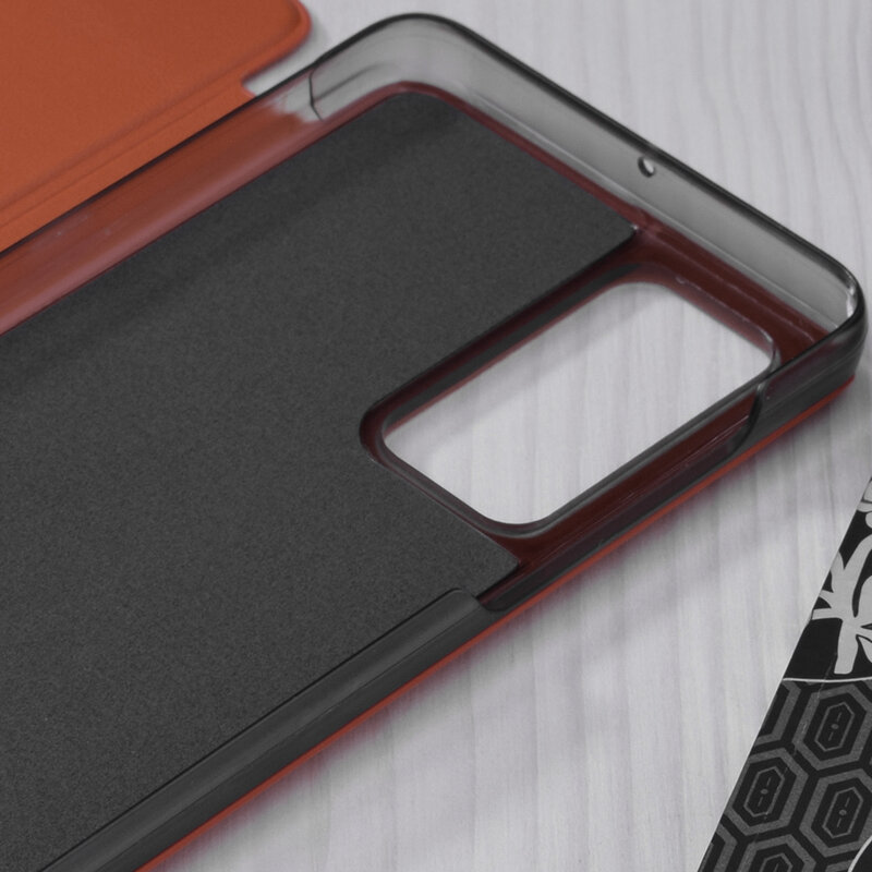 Husa Huawei P40 Eco Leather View Flip Tip Carte - Portocaliu