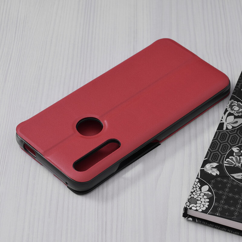 Husa Huawei P Smart Z Eco Leather View Flip Tip Carte - Rosu