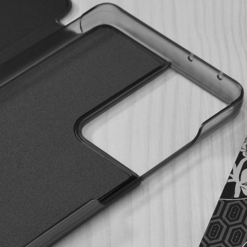 Husa Samsung Galaxy S21 Ultra 5G Eco Leather View flip tip carte, negru
