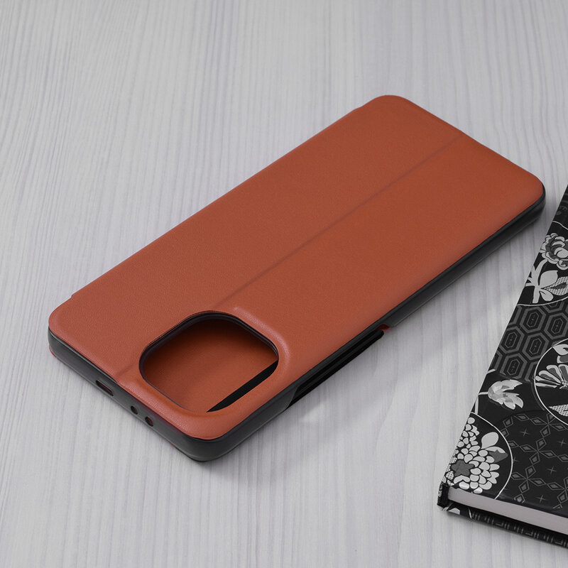 Husa Xiaomi Mi 11 Eco Leather View Flip Tip Carte - Portocaliu