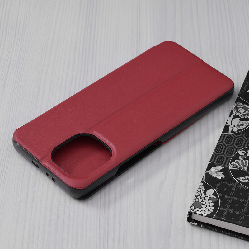 Husa Xiaomi Mi 11 Eco Leather View Flip Tip Carte - Rosu