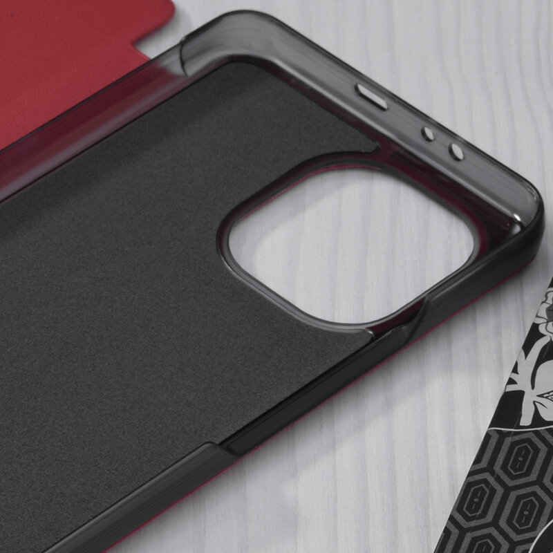 Husa Xiaomi Mi 11 Eco Leather View flip tip carte, rosu