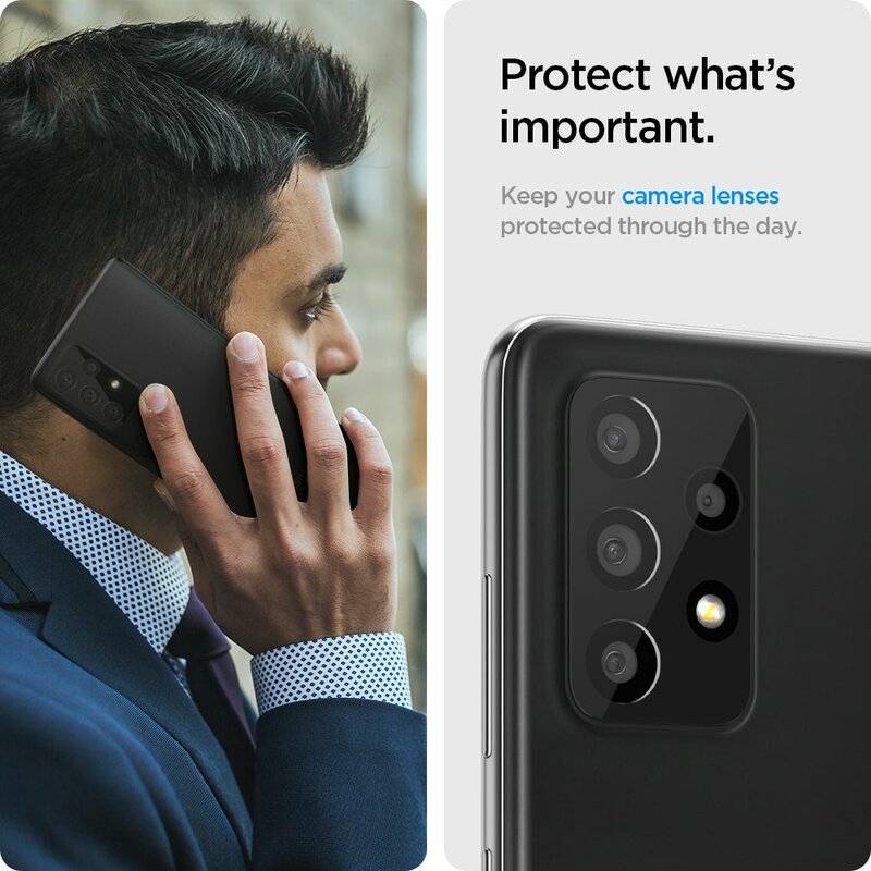 [Pachet 2x] Folie Sticla Camera Samsung Galaxy A72 5G Spigen Glas.t R Slim 9H Lens Protector - Black