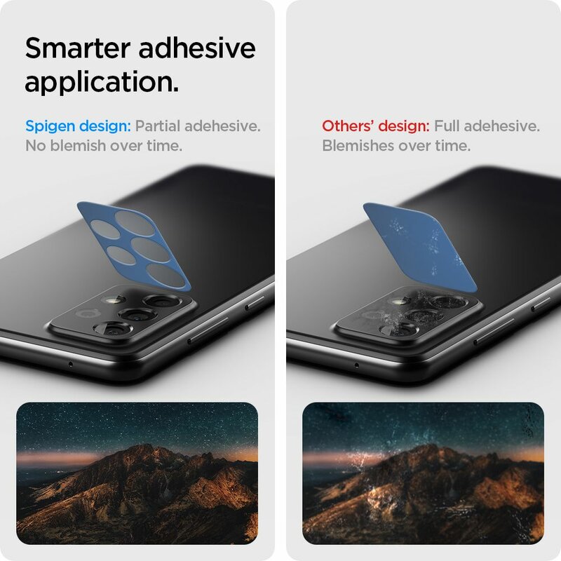 [Pachet 2x] Folie Sticla Camera Samsung Galaxy A72 5G Spigen Glas.t R Slim 9H Lens Protector - Black