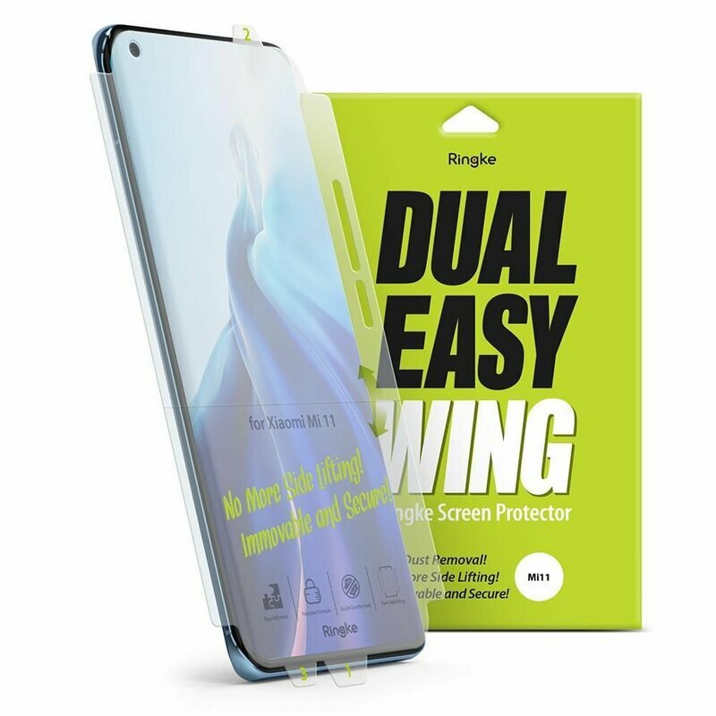 [Pachet 2x] Folie Xiaomi Mi 11 Ultra Ringke Dual Easy Wing Self Dust Removal - Clear