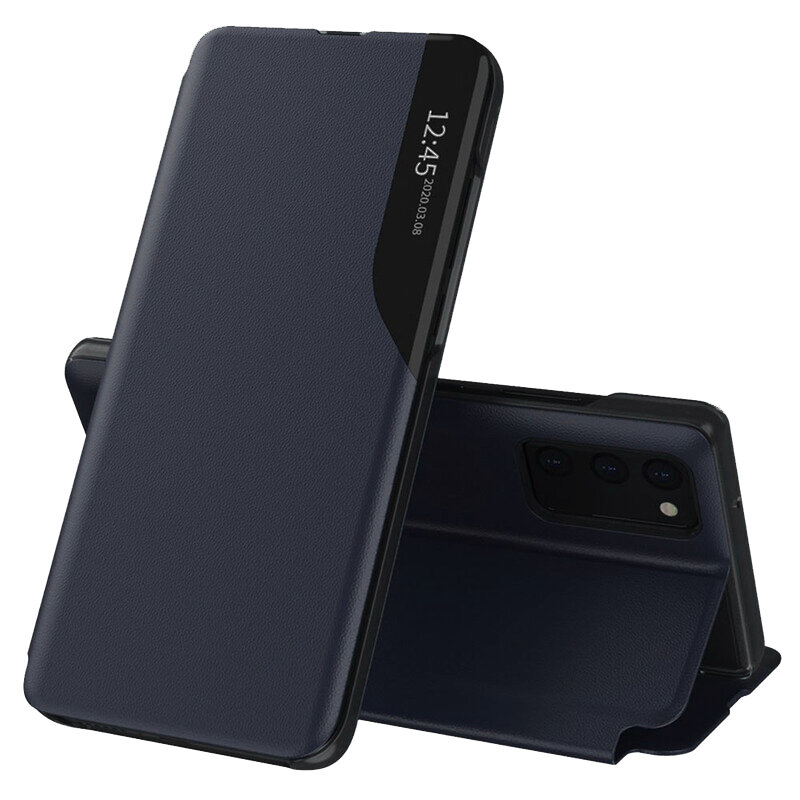 Husa Samsung Galaxy A02s Eco Leather View Flip Tip Carte - Albastru