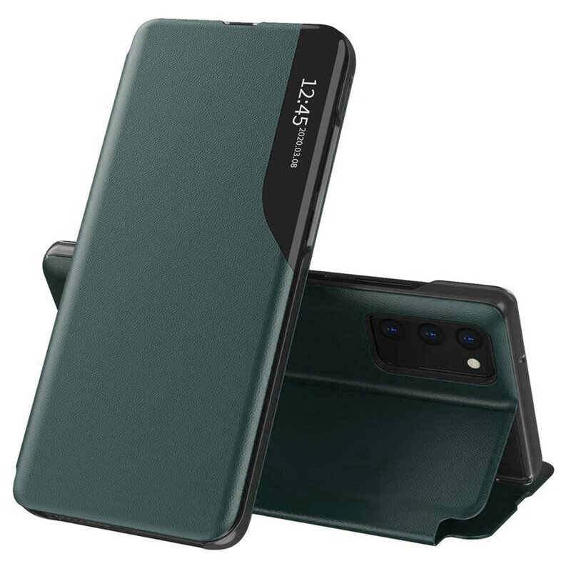 Husa Samsung Galaxy A02s Eco Leather View Flip Tip Carte - Verde