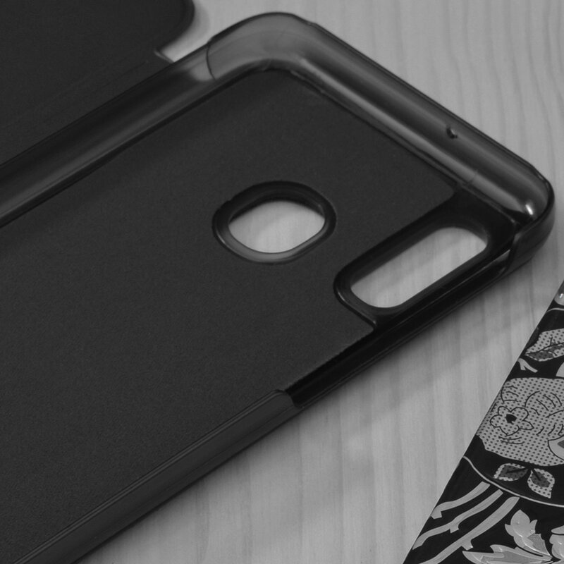Husa Samsung Galaxy A20e Eco Leather View flip tip carte, negru