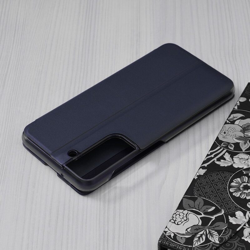 Husa Samsung Galaxy S21 FE 5G Eco Leather View Flip Tip Carte - Albastru