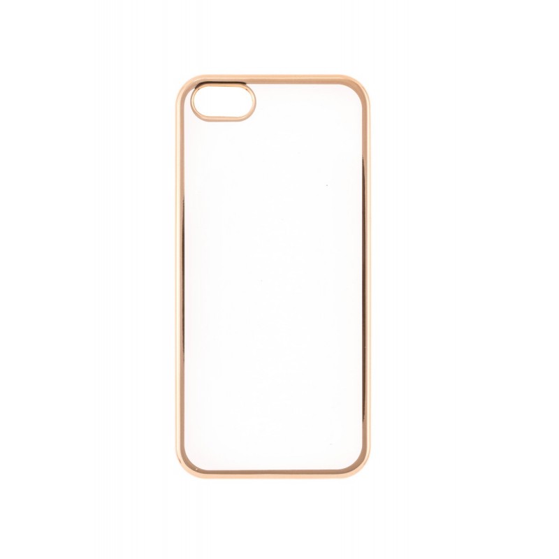 Husa iPhone SE, 5, 5s TPU Electro Transparent-Auriu