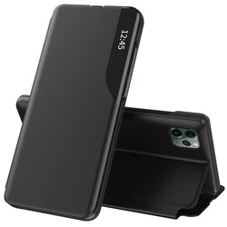 Husa iPhone 11 Pro Max Eco Leather View Flip Tip Carte - Negru