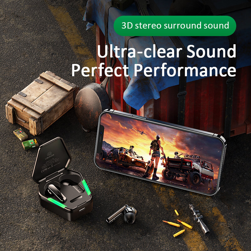 Casti wireless gaming in-ear Usams JY01, TWS earbuds, Bluetooth, negru