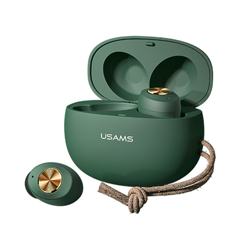 Casti wireless in-ear Usams, TWS earbuds, Bluetooth, verde, BHUES03
