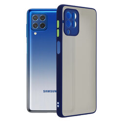 Husa Samsung Galaxy M62/ F62 Mobster Chroma Cu Butoane Si Margini Colorate - Albastru