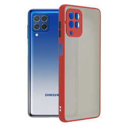 Husa Samsung Galaxy M62/ F62 Mobster Chroma Cu Butoane Si Margini Colorate - Rosu