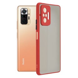 Husa Xiaomi Redmi Note 10 Pro Mobster Chroma Cu Butoane Si Margini Colorate - Rosu