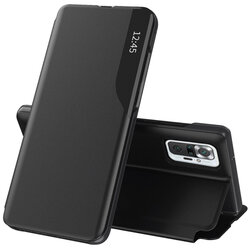 Husa Xiaomi Redmi Note 10 Pro Max Eco Leather View Flip Tip Carte - Negru