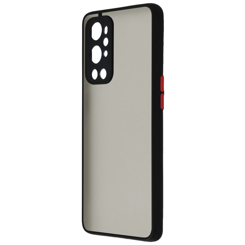 Husa OnePlus 9 Pro Mobster Chroma Cu Butoane Si Margini Colorate - Negru