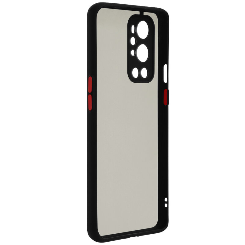 Husa OnePlus 9 Pro Mobster Chroma Cu Butoane Si Margini Colorate - Negru