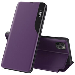 Husa iPhone 12 Pro Max Eco Leather View Flip Tip Carte - Mov