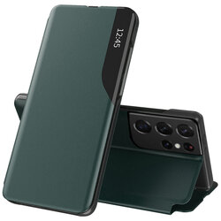 Husa Samsung Galaxy S21 Ultra 5G Eco Leather View Flip Tip Carte - Verde