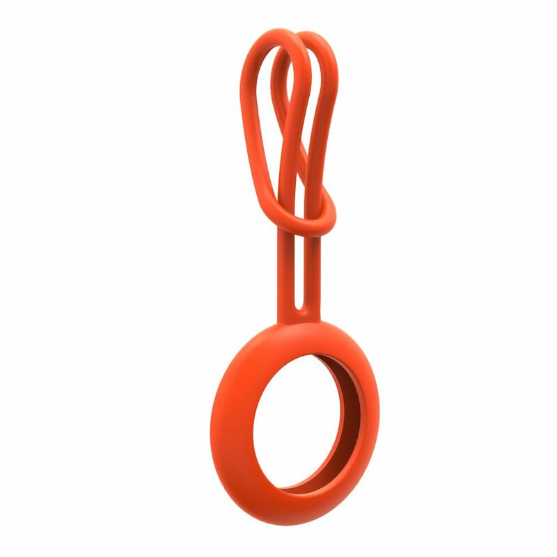 Husa Apple AirTag Loop, breloc chei, snur silicon, portocaliu 