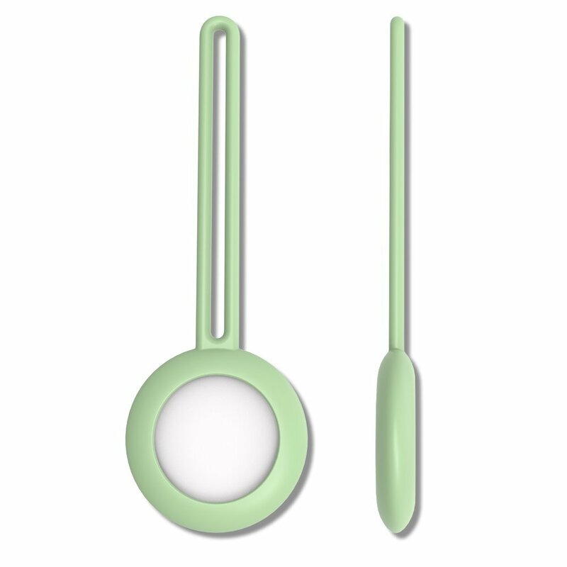 Husa Apple AirTag Loop, breloc chei, snur silicon, verde