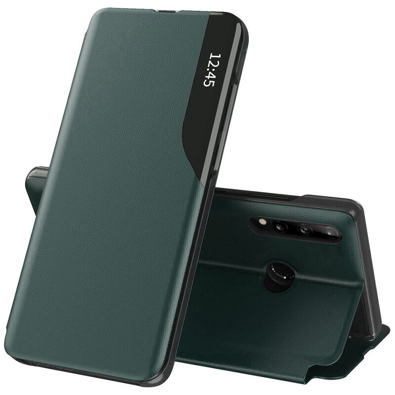 Husa Huawei P30 Lite Eco Leather View Flip Tip Carte - Verde