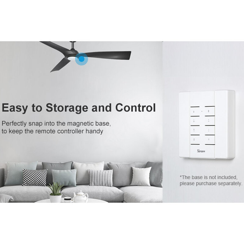 Controller wireless ventilator si lumina Sonoff iFan03 + telecomanda RF, alb