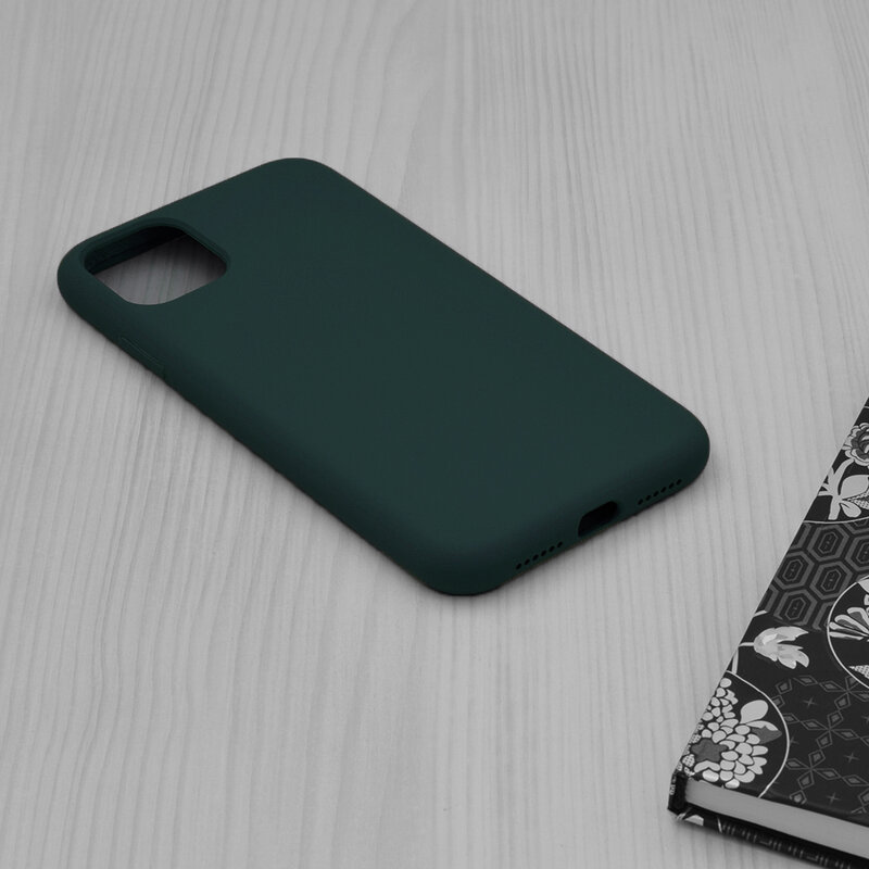 Husa iPhone 11 Pro Max Techsuit Soft Edge Silicone, verde inchis