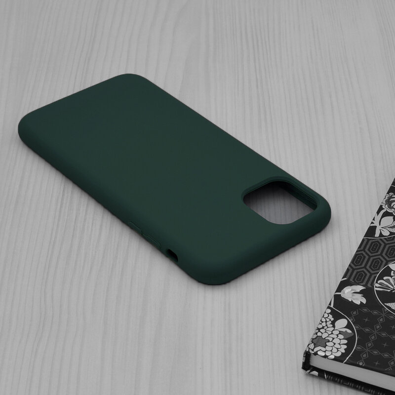 Husa iPhone 11 Pro Max Techsuit Soft Edge Silicone, verde inchis