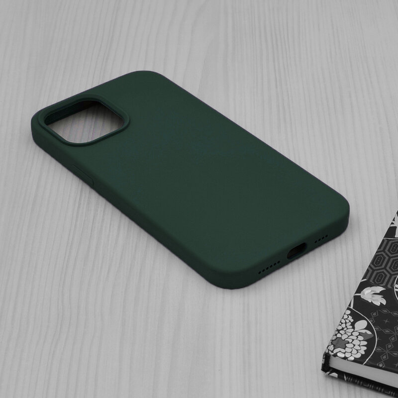 Husa iPhone 12 Pro Max Techsuit Soft Edge Silicone, verde inchis