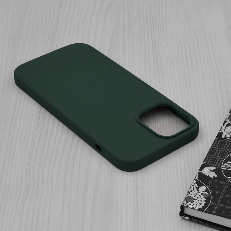 Husa iPhone 12 Pro Max Techsuit Soft Edge Silicone, verde inchis