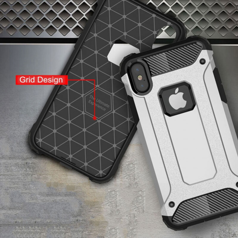 Husa iPhone XS Max Techsuit Hybrid Armor, gri